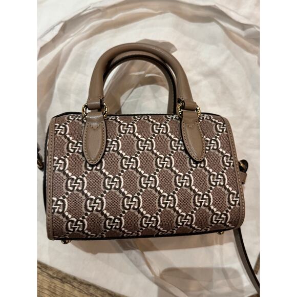 GUCCI  Gg Shadow Mini Shoulder Bag - Taupe Gg Leather NWT - Picture 6 of 6